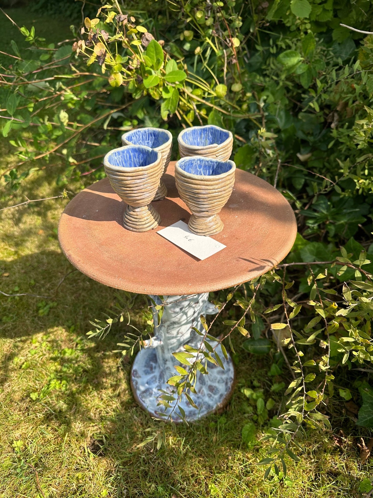 4 Blue chalices - Caimo Ceramics