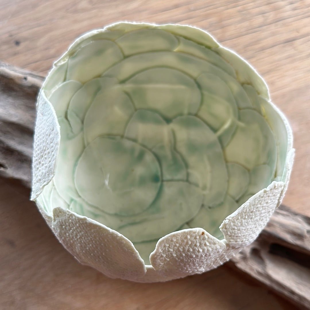Tea - light holder on mangrove wood - Caimo Ceramics